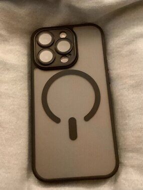 MagSafe Frosted Clear iPhone Case with Black Bumper